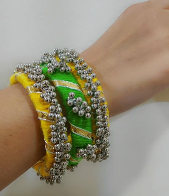 Tribal Elegance: A2 Fashion Yellow Green Handcrafted Bangles