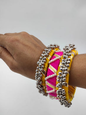 Threaded Treasures:A2 Fashion Handcrafted Bangles for Girls