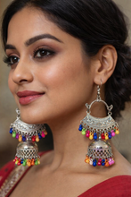 Load image into Gallery viewer, A2 Fashion Handcrafted Oxidized Silver Jhumka Earrings