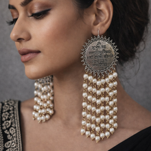 Load image into Gallery viewer, Boho oxidized silver earring