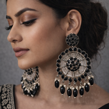 Load image into Gallery viewer, black oxidized silver earrings