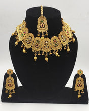 Load image into Gallery viewer, A2 Fashion Wedding Traditional Gold Plated Multicolour Stone Embellished Jewellery Set For Women