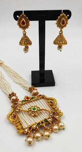 A2 Fashion Traditional Gold Plated Pendent And Jhumki Earring Set For Women