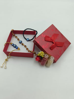 A2 Fashion Evil Eye Rakhi Combo,Set Of 1 Bhai Rakhi,1 Bhabhi Rakhi And 1 Kid Rakhi Bracelet