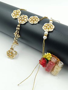 A2 Fashion Designer Kundan Bhai Bhabhi Kundan Rakhi Bracelet, jwellery Set Combo Hamper