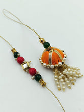 Load image into Gallery viewer, A2 Fashion Fancy Kundan Beaded Bhai Bhabhi Rakhi/Rakhi Lumba Set