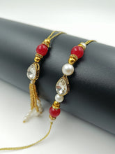 Load image into Gallery viewer, A2 Fashion Traditional Kundan Designed Bhaiya Bhabhi Rakhi/Couple Rakhi