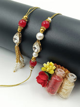 Load image into Gallery viewer, A2 Fashion Traditional Kundan Designed Bhaiya Bhabhi Rakhi/Couple Rakhi