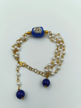 Load image into Gallery viewer, A2 Fashion Blue Beaded Stone Work Couple Rakhi/Bhaiya Bhabhi Rakhi/Bracelet Rakhi