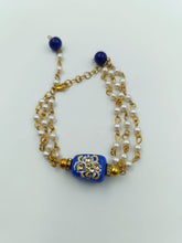 Load image into Gallery viewer, A2 Fashion Blue Beaded Stone Work Couple Rakhi/Bhaiya Bhabhi Rakhi/Bracelet Rakhi