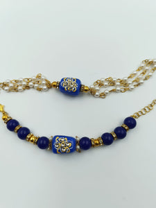 A2 Fashion Blue Beaded Stone Work Couple Rakhi/Bhaiya Bhabhi Rakhi/Bracelet Rakhi