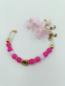 A2 Fashion Fancy Pink Designer Kundan Couple/Bhaiya Bhabhi Rakhi