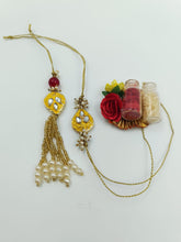 Load image into Gallery viewer, A2 Fashion Fancy yellow Designer Kundan Couple/Bhaiya Bhabhi Rakhi