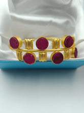 Load image into Gallery viewer, A2 Fashion Stylish Matt Gold Finish Natural Stones Adjustable Bracelet