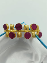 Load image into Gallery viewer, A2 Fashion Stylish Matt Gold Finish Natural Stones Adjustable Bracelet