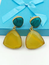 Load image into Gallery viewer, A2 Fashion Stylish Gold Plated Natural stones Earrings