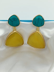 A2 Fashion Stylish Gold Plated Natural stones Earrings