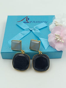 A2 Fashion Gold Plated Natural stones Black Fashion Earrings