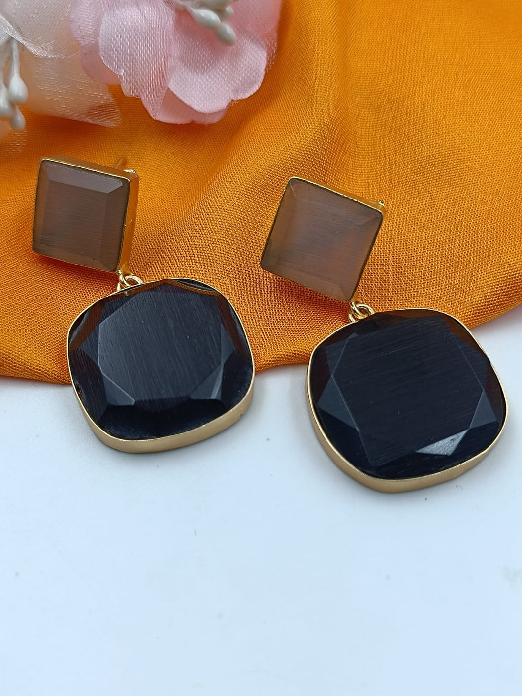 A2 Fashion Gold Plated Natural stones Black Fashion Earrings