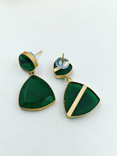 Load image into Gallery viewer, A2 Fashion Gold Plated Natural stones Green Fashion Earrings