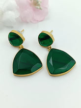 Load image into Gallery viewer, A2 Fashion Gold Plated Natural stones Green Fashion Earrings