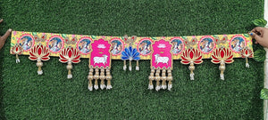 A2 Fashion Pichwai Art Kaamdhenu Radha Krishna Bandhanwar Main Door Toran, Wedding Festival Home Decoration