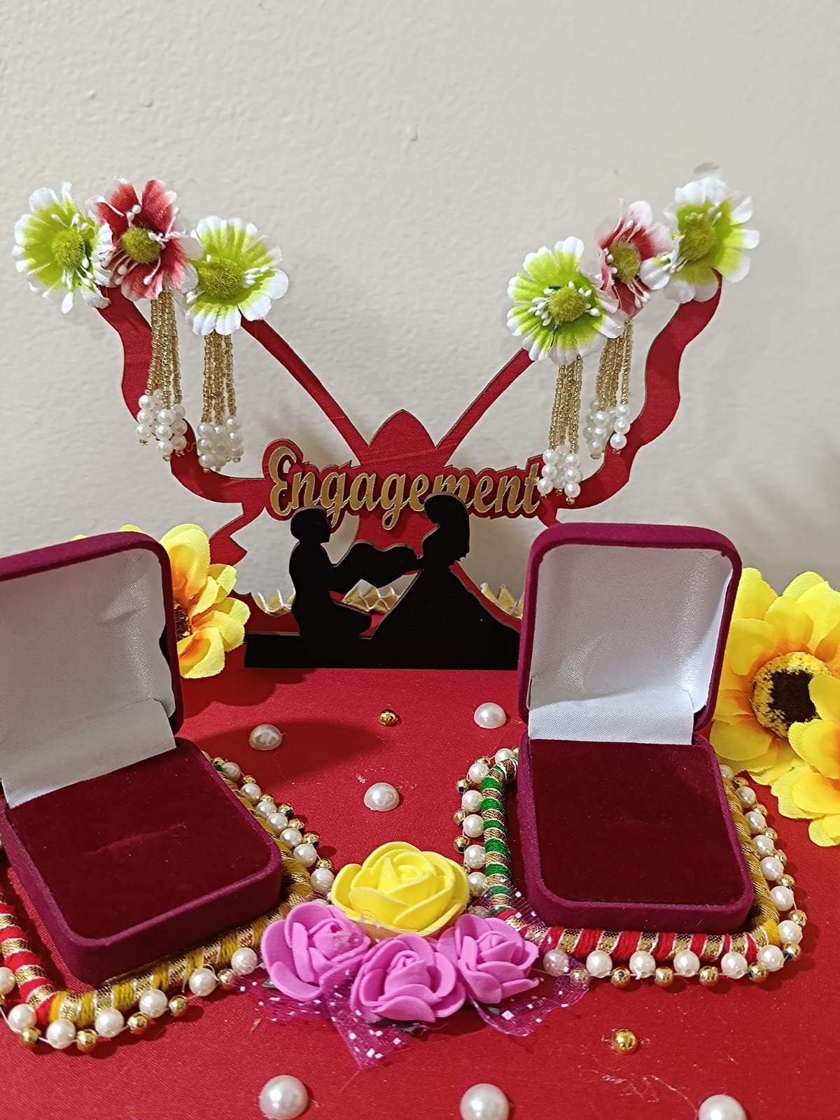 couple ring platter for engagement ceremony | Mango Galore |