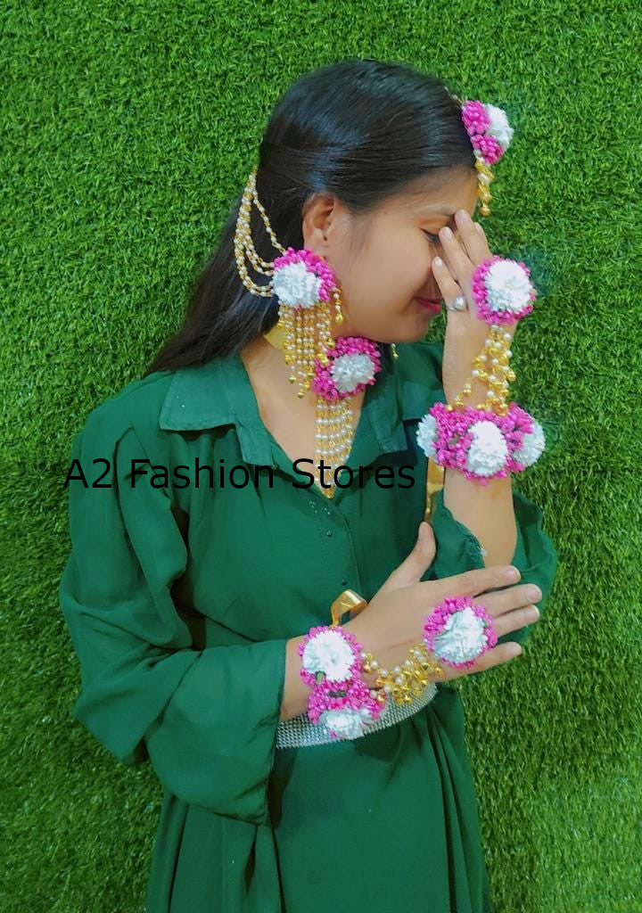 Bridal artificial hot sale flower jewellery