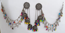 Load image into Gallery viewer, A2 Fashion Multi Layer Party Wear Oxidized Silver Jhumka Earrings For Girls