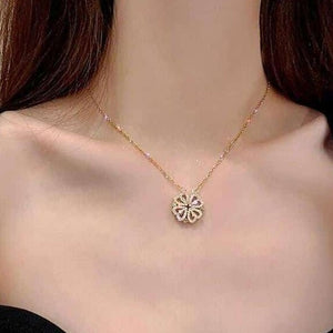 A2 Fashion Magnetic Clavical American Diamonds Heart Pendent Chain Necklace For Girls