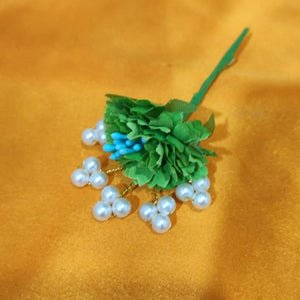 A2 Fashion Wedding/Party Green Floral Hair Accessories Set For Women And Girls