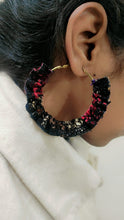 Load image into Gallery viewer, Velvet Elegance: A2 Fashion Fabric Hoop Earrings For Girls