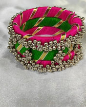 Load image into Gallery viewer, Tribal Elegance: A2 Fashion Rani &amp; Green   Handcrafted Bangles