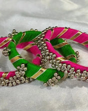 Load image into Gallery viewer, Tribal Elegance: A2 Fashion Rani &amp; Green   Handcrafted Bangles