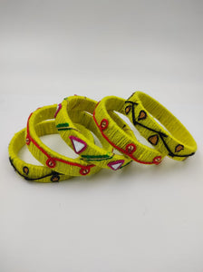 Artisanal Splendor: Hand-Embroidered Bangle Set