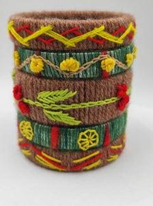 MAYA Multicoloured A2 Fashion Hand-Embroidered Bangle Set