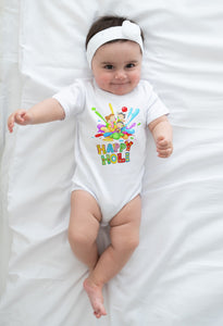 A2 Fashion- 'HAPPY HOLI' Romper For Babies/Newborn