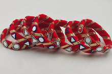 Load image into Gallery viewer, Scarlet Splendor:A2 Fashion Red Handcrafted Mirror Work Bangles