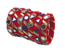 Load image into Gallery viewer, Scarlet Splendor:A2 Fashion Red Handcrafted Mirror Work Bangles