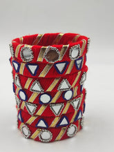 Load image into Gallery viewer, Scarlet Splendor:A2 Fashion Red Handcrafted Mirror Work Bangles