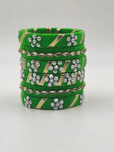 Load image into Gallery viewer, Artisan&#39;s Gem: A2 Fashion Green Handcrafted Stone Bangles