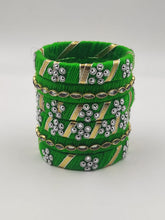 Load image into Gallery viewer, Artisan&#39;s Gem: A2 Fashion Green Handcrafted Stone Bangles