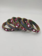 Load image into Gallery viewer, Rainbow Radiance: A2 Fashion Handcrafted Multicolor Mirror Work Bangles