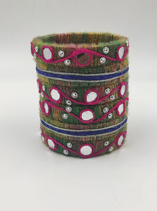 Rainbow Radiance: A2 Fashion Handcrafted Multicolor Mirror Work Bangles