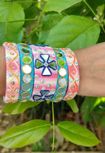 Load image into Gallery viewer, Gulabo: A2 Fashion Handcrafted Blue Pink Bangle set