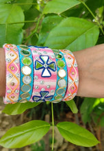 Load image into Gallery viewer, Gulabo: A2 Fashion Handcrafted Blue Pink Bangle set