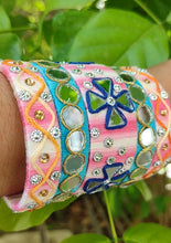 Load image into Gallery viewer, Gulabo: A2 Fashion Handcrafted Blue Pink Bangle set