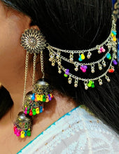 Load image into Gallery viewer, A2 Fashion Multi Layer Party Wear Oxidized Silver Jhumka Earrings For Girls