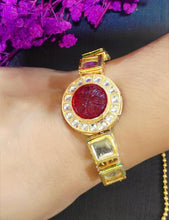 Load image into Gallery viewer, A2 Fashion Red Kundan Bracelet