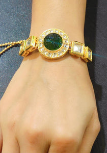 A2 Fashion Green  Kundan  Bracelet